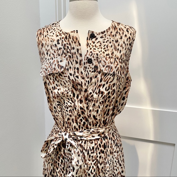 BANANA REPUBLIC Utility Maxi Shirtdress in Leopard Print - Picture 5 of 12